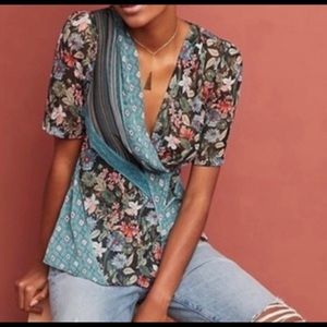 Wrap floral patterned top